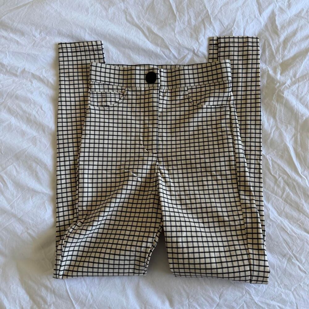 Zara Women's Black and Cream Trousers